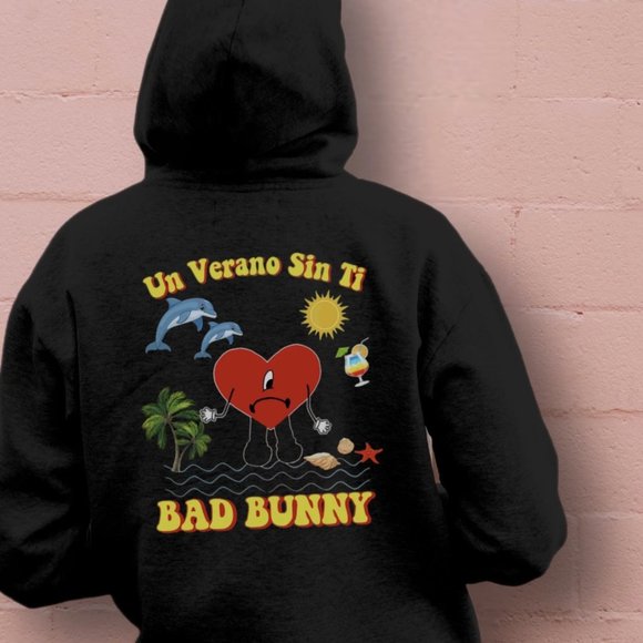 NWT Cool Things Bad Bunny Un Verano Sin Ti Crewneck Hoodie - Picture 2 of 3